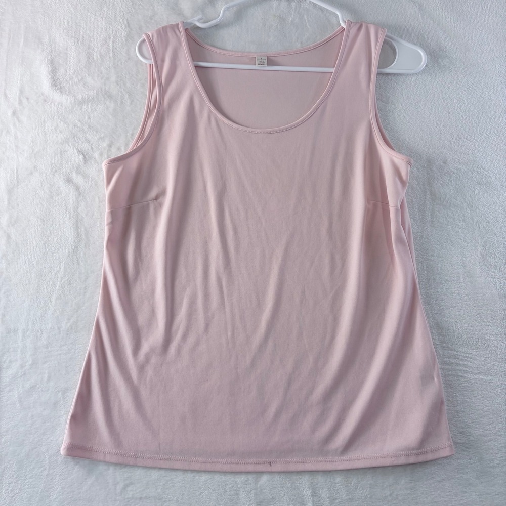 Eileen Fisher Tank Top Scoop Neck Pink Sleeveless‎ Polyester Size 8